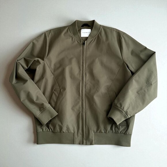 TOPMAN Men's Olive Green Bomber Jacket Size Large - Picture 1 of 6